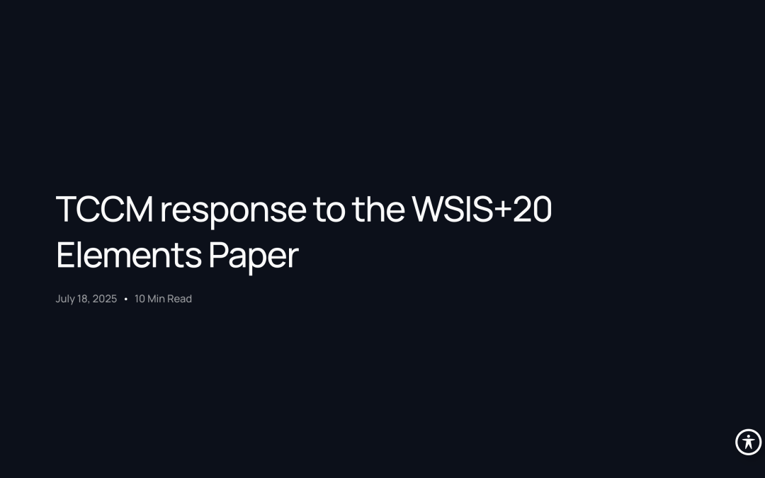 TCCM response to the WSIS+20 Elements Paper